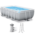 Intex Prisma Frame 26788NP – 400x200x100 cm – Aufstellpool + Filterpumpe und Leiter